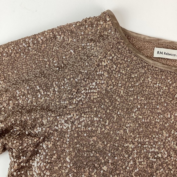 NWOT Rebecca Minkoff Brown Sequin Top | Small - Picture 3 of 10